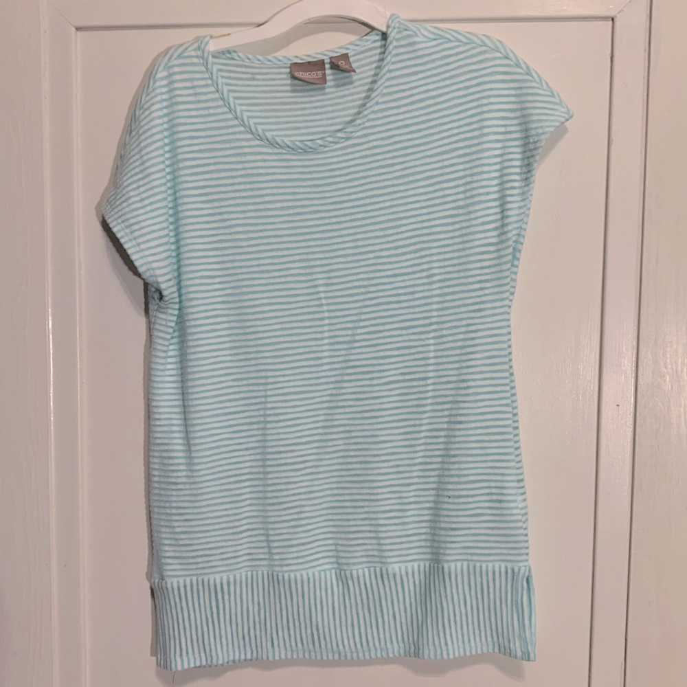 Chicos Women’s Lightweight Striped cap-sleeve Top Chicos size 0 & US size XS